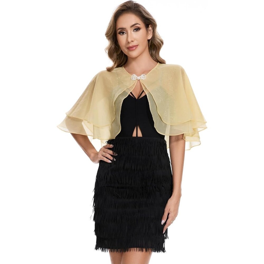 Women's Sheer Tencel Shawls and Wraps-Yellow